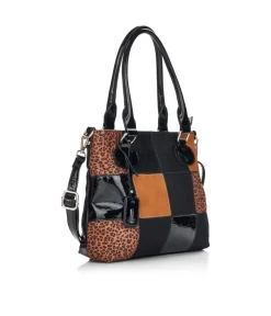 Remonte Fabulous Leopard Black Combi Tote