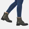 Remonte Fashionable Army Green Biker Style Ankle Boots