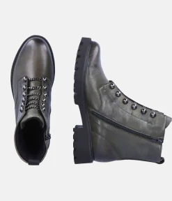 Remonte Fashionable Army Green Biker Style Ankle Boots