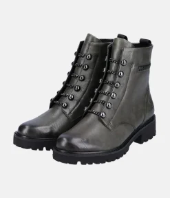 Remonte Fashionable Army Green Biker Style Ankle Boots