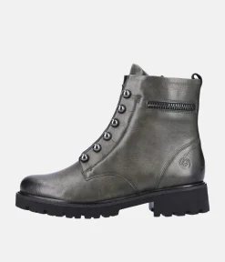 Remonte Fashionable Army Green Biker Style Ankle Boots
