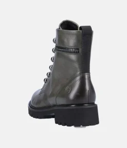 Remonte Fashionable Army Green Biker Style Ankle Boots