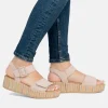 Remonte Fashionable Beige Multi Wedge Sandals