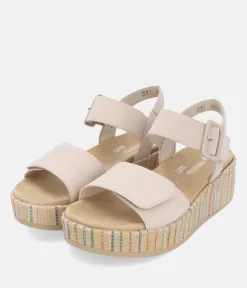 Remonte Fashionable Beige Multi Wedge Sandals