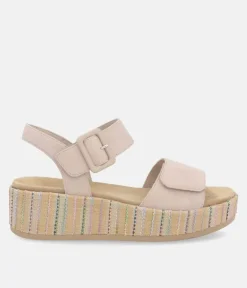 Remonte Fashionable Beige Multi Wedge Sandals