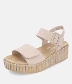 Remonte Fashionable Beige Multi Wedge Sandals