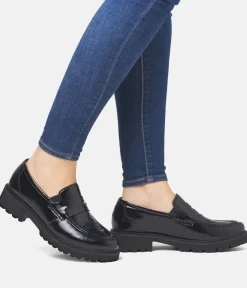 Remonte Fashionable Black Patent Loafers