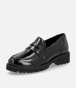 Remonte Fashionable Black Patent Loafers