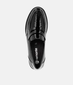 Remonte Fashionable Black Patent Loafers