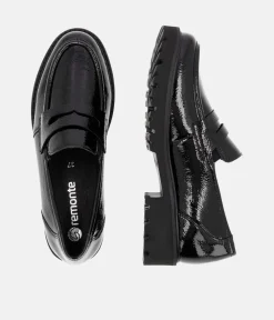 Remonte Fashionable Black Patent Loafers