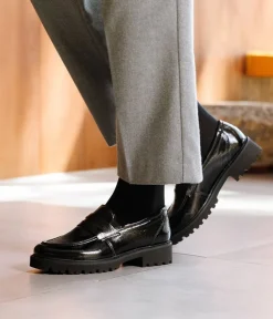 Remonte Fashionable Black Patent Loafers