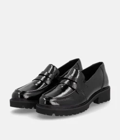 Remonte Fashionable Black Patent Loafers