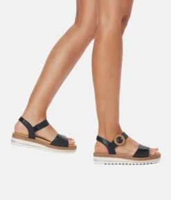 Remonte Fashionable Black Wedge Sandals