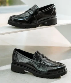 Remonte Fashionable Black Patent Loafers