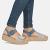 Remonte Fashionable Blue Multi Wedge Sandals