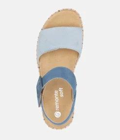 Remonte Fashionable Blue Multi Wedge Sandals