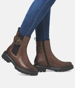 Remonte Fashionable Brown Leather Ankle Boots