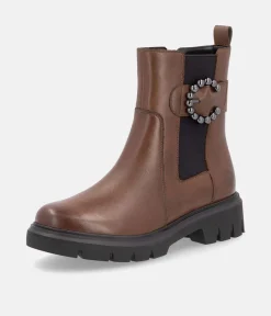 Remonte Fashionable Brown Leather Ankle Boots