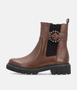 Remonte Fashionable Brown Leather Ankle Boots
