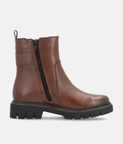 Remonte Fashionable Brown Leather Ankle Boots