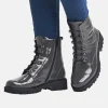 Remonte Fashionable Graphite Grey Biker Style Ankle Boots
