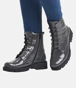 Remonte Fashionable Graphite Grey Biker Style Ankle Boots