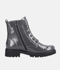Remonte Fashionable Graphite Grey Biker Style Ankle Boots