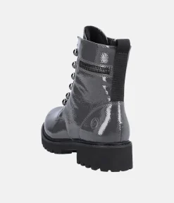 Remonte Fashionable Graphite Grey Biker Style Ankle Boots