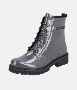 Remonte Fashionable Graphite Grey Biker Style Ankle Boots