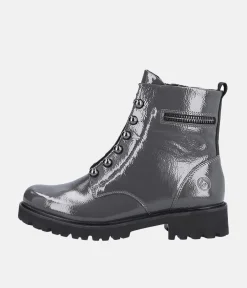 Remonte Fashionable Graphite Grey Biker Style Ankle Boots