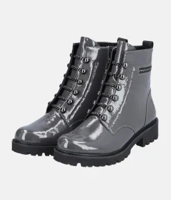Remonte Fashionable Graphite Grey Biker Style Ankle Boots