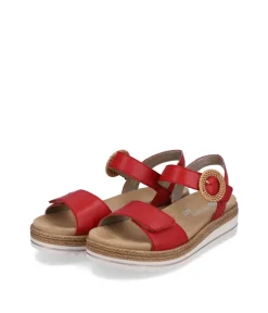 Remonte Fashionable Red Wedge Sandals
