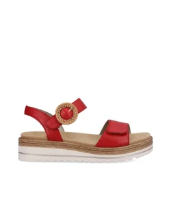 Remonte Fashionable Red Wedge Sandals