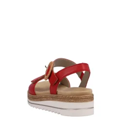 Remonte Fashionable Red Wedge Sandals