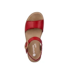 Remonte Fashionable Red Wedge Sandals