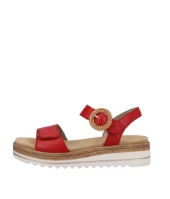 Remonte Fashionable Red Wedge Sandals