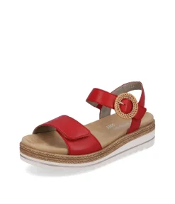 Remonte Fashionable Red Wedge Sandals
