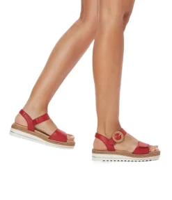 Remonte Fashionable Red Wedge Sandals