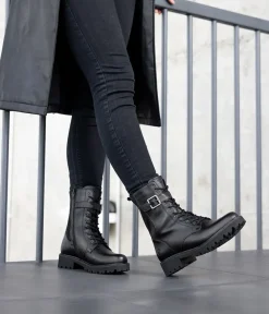 Remonte Fashionable Tall Black Lace Up Ankle Boots