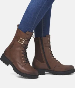 Remonte Fashionable Tall Brown Lace Up Ankle Boots
