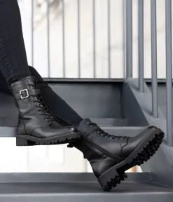 Remonte Fashionable Tall Black Lace Up Ankle Boots