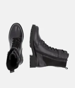 Remonte Fashionable Tall Black Lace Up Ankle Boots