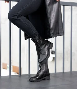Remonte Fashionable Tall Black Lace Up Ankle Boots