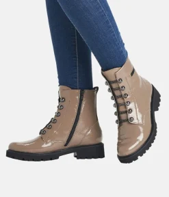 Remonte Fashionable Taupe Biker Style Ankle Boots