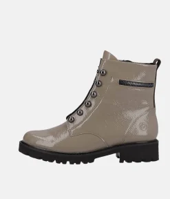 Remonte Fashionable Taupe Biker Style Ankle Boots