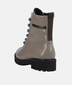 Remonte Fashionable Taupe Biker Style Ankle Boots