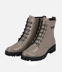 Remonte Fashionable Taupe Biker Style Ankle Boots