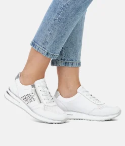 Remonte Fashionable White Combi Wedge Sneaker