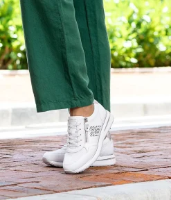 Remonte Fashionable White Combi Wedge Sneaker