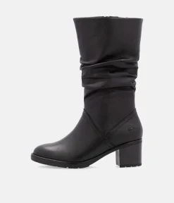 Remonte Gorgeous Black Ruched Long Boots